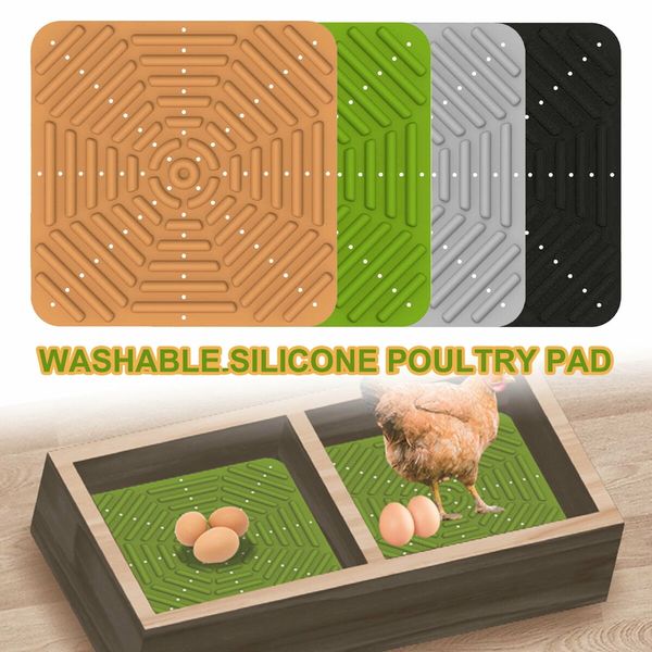 Silicone Chicken Coop Mats Nesting Box Liners Washable Reusable For Eggs Bedding Pads Color Black