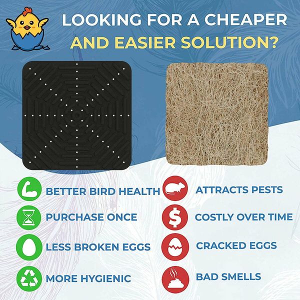 Silicone Chicken Coop Mats Nesting Box Liners Washable Reusable For Eggs Bedding Pads Color Black