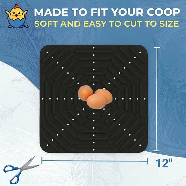 Silicone Chicken Coop Mats Nesting Box Liners Washable Reusable For Eggs Bedding Pads Color Black