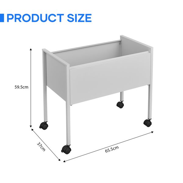 Steel File Folder Holder Trolley Office White Metal Filing Storage Cabinet A4 Suspension Hanging Document Organiser Furniture Rolling Cart