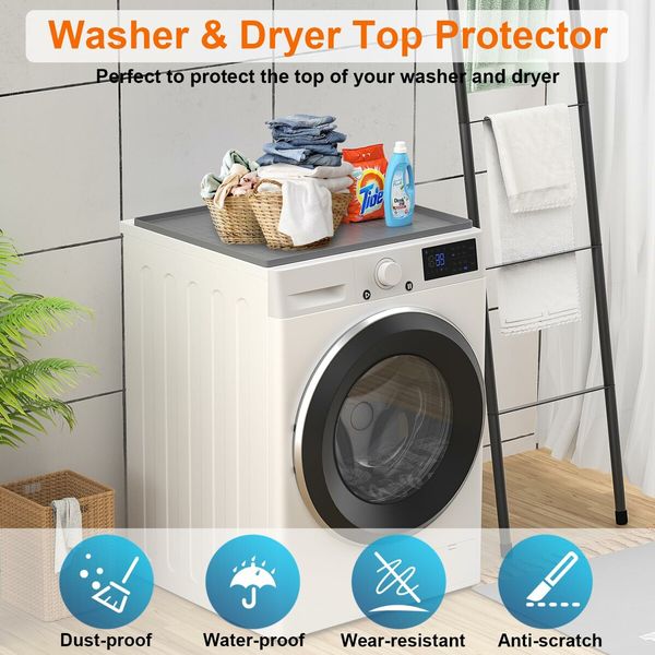 Silicone Washer Dryer Top Covers Non-Slip 60*50cm Mat Protector for Laundry Kitchen Surfaces Color Grey