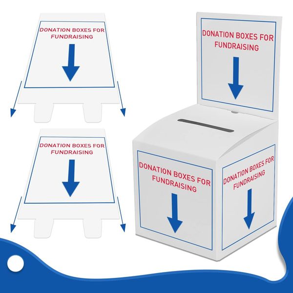 24 Pack Raffle Box Donation Box for Fundraising,Ballot Box Cardboard Box with Slot for Ticket and Removable Header Charity Box for Collecting Business Card Voting Contes,6 x 6 x 6 Inch