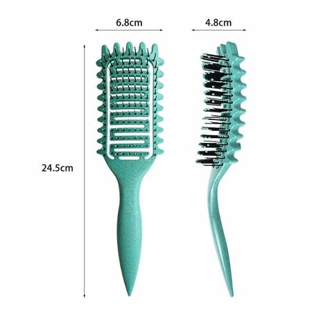 Curl Defining Brush for Curly Hair, Vented Hair Brush, Curly Hair Brush Defining, Define Styling Brush for Curly Hair, Green, 1PC