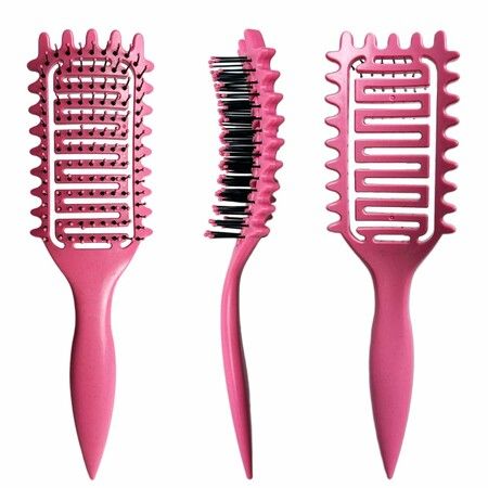 Curl Defining Brush for Curly Hair, Vented Hair Brush, Curly Hair Brush Defining, Define Styling Brush for Curly Hair, Shaping and Defining Curls for Women, Pink, 1PC