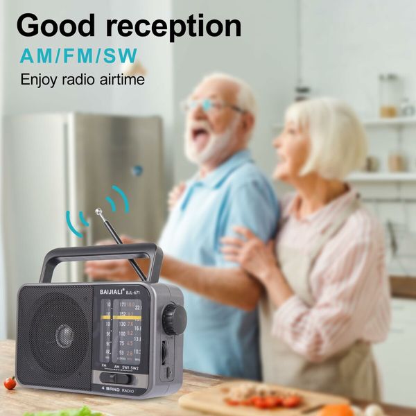 Portable Radio AM FM,Transistor Radio AM FM Radio Portable with Loud Speaker,Small Radio Battery Powered or DC USB,Suitable for Indoor,Outdoor and Emergency Use