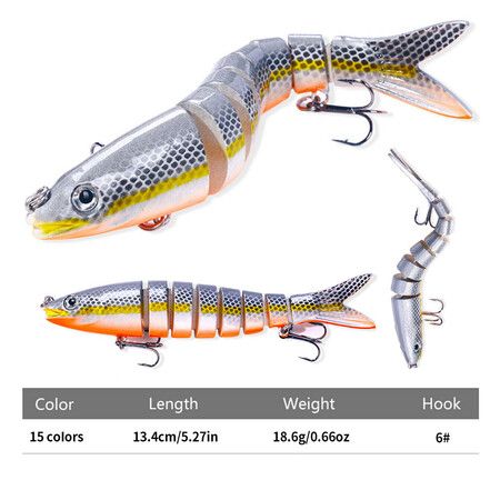 Fishing Lures for Freshwater and Saltwater, 5 Pcs Lifelike Swimbait for Bass Trout Crappie, Slow Sinking Bass Fishing Lure