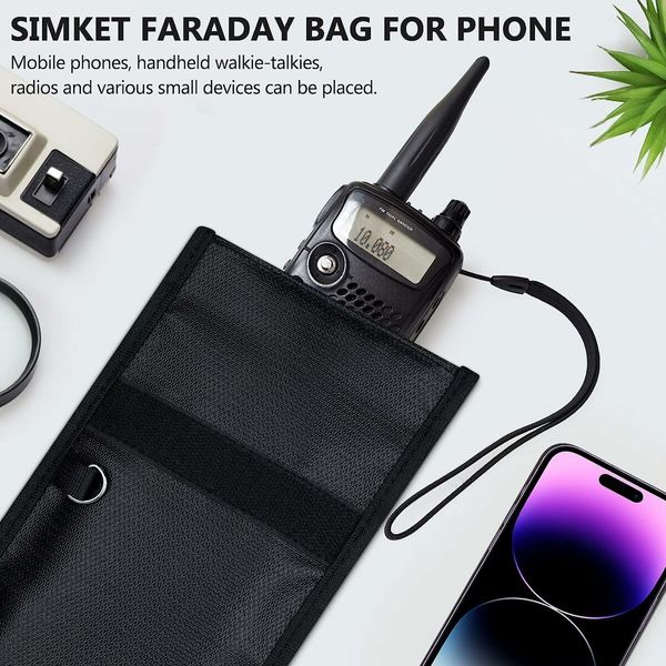 Faraday Bags for Phones and Car Key 1 Pack, Signal Blocking Pouch, Cell Phone Signal Jammer, Car Key, WiFi, RFID, GPS Signal Blocker Black, 20 x 12 cm