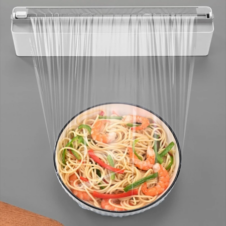 Magnetic Plastic Wrap Dispenser Slide Cutter With Suction For Kitchen Food Wrap Supplies