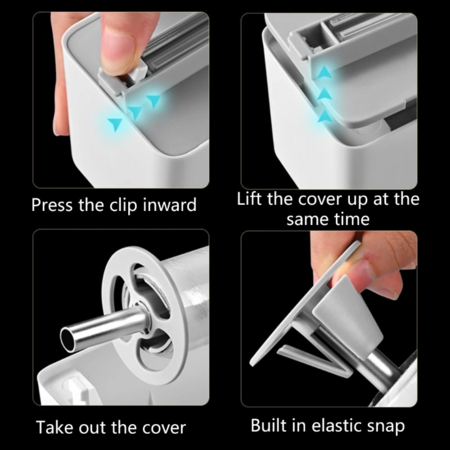 Magnetic Plastic Wrap Dispenser Slide Cutter With Suction For Kitchen Food Wrap Supplies