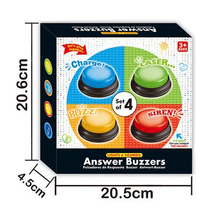 4p Game Buzzers Sound Pack Buzzer Button Lights Game Show Buzzers Family Quiz Game Buttons Perfect Game Night Trivia Club Classroom