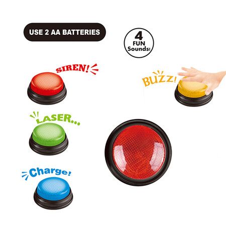 4p Game Buzzers Sound Pack Buzzer Button Lights Game Show Buzzers Family Quiz Game Buttons Perfect Game Night Trivia Club Classroom