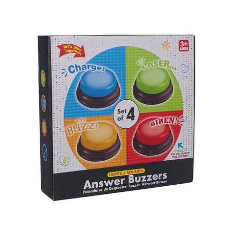 4p Game Buzzers Sound Pack Buzzer Button Lights Game Show Buzzers Family Quiz Game Buttons Perfect Game Night Trivia Club Classroom