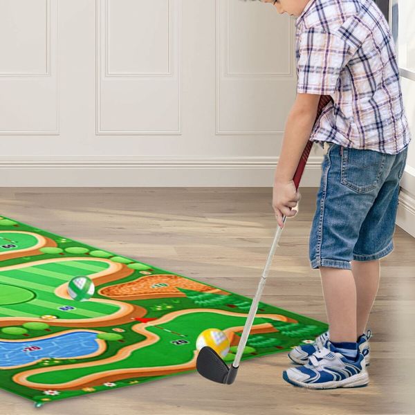 2-in-1 Golf Chipping Game Training Mat Interactive Putting Dart Game Indoor Outdoor Games For Kids Home Backyard Office