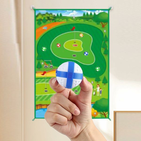 2-in-1 Golf Chipping Game Training Mat Interactive Putting Dart Game Indoor Outdoor Games For Kids Home Backyard Office