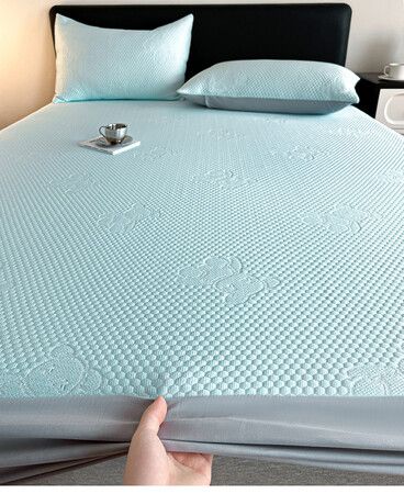 120*200cm 2p Set  Wrap Around  Bedding Mat  Summer Cool Feeling Silky Pillow Case Bean-shaped massage Breathable Antibacterial Foldable Washable