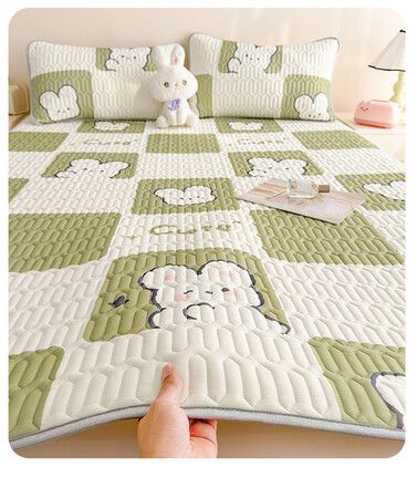 150*200cm 3p Set Latex Bedding Mat  Summer Cool Silky Pillow Case  Breathable Antibacterial Foldable Washable Kids Gift