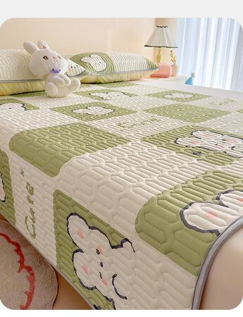 150*200cm 3p Set Latex Bedding Mat  Summer Cool Silky Pillow Case  Breathable Antibacterial Foldable Washable Kids Gift