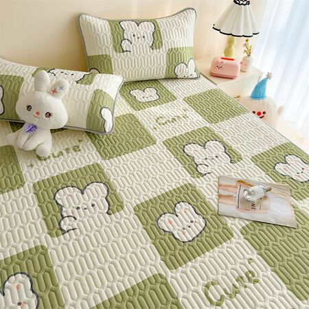 150*200cm 3p Set Latex Bedding Mat  Summer Cool Silky Pillow Case  Breathable Antibacterial Foldable Washable Kids Gift