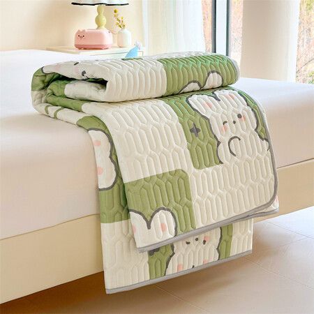 150*200cm 3p Set Latex Bedding Mat  Summer Cool Silky Pillow Case  Breathable Antibacterial Foldable Washable Kids Gift