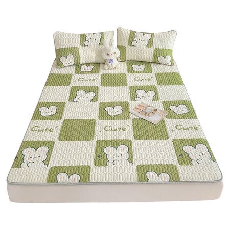 150*200cm 3p Set Latex Bedding Mat  Summer Cool Silky Pillow Case  Breathable Antibacterial Foldable Washable Kids Gift