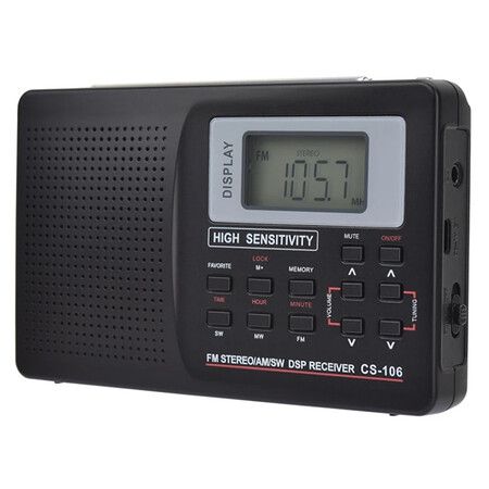 Portable Bluetooth Radio, FM AM Shortwave Radios with Sleep Timer, Rechargeable Digital Recorder, Stereo MP3 Player with Display