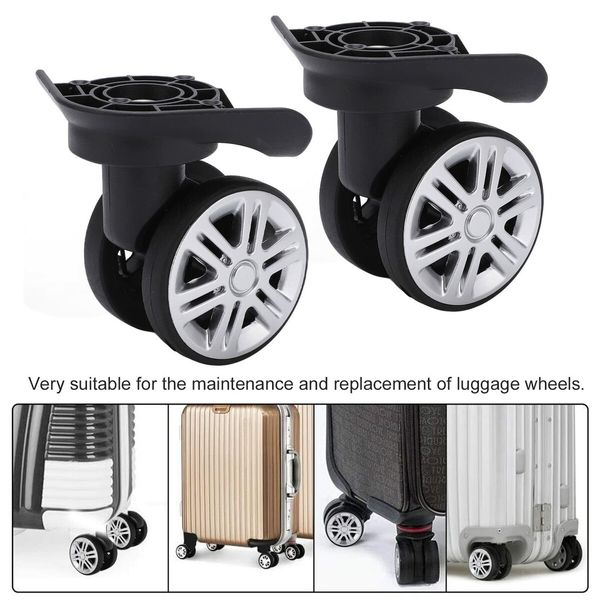 1 Pair Luggage Suitcase Wheels,Trunk Wheels,Luggage Wheel Spare Part Universal Wheel Replacement Luggage Suitcase Wheels for Luggage Suitcase Trolley,Mute Double Row Wheels