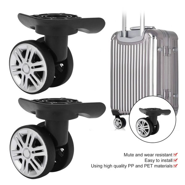 1 Pair Luggage Suitcase Wheels,Trunk Wheels,Luggage Wheel Spare Part Universal Wheel Replacement Luggage Suitcase Wheels for Luggage Suitcase Trolley,Mute Double Row Wheels