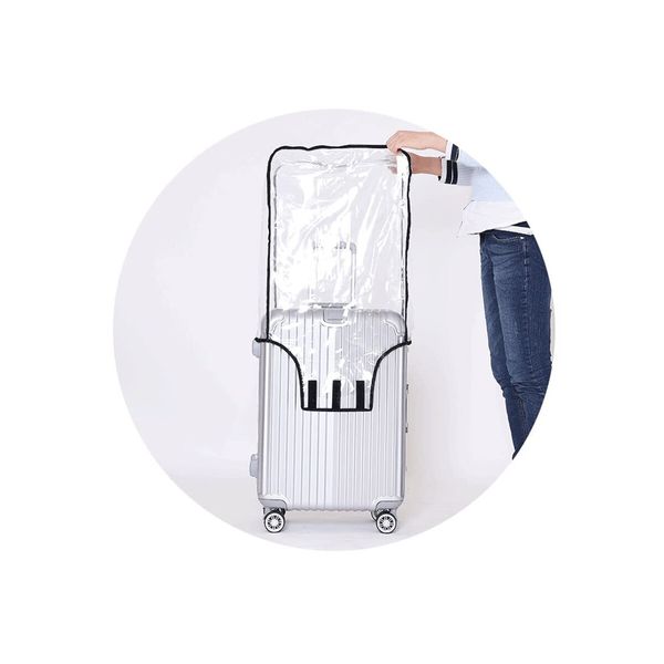 Clear PVC Luggage Cover Protectors,Transparent Waterproof Suitcase Sleeve for 20In+24In+28In Wheeled Suitcases (3PCS)