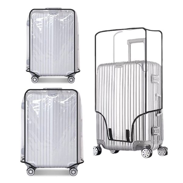 Clear PVC Luggage Cover Protectors,Transparent Waterproof Suitcase Sleeve for 20In+24In+28In Wheeled Suitcases (3PCS)