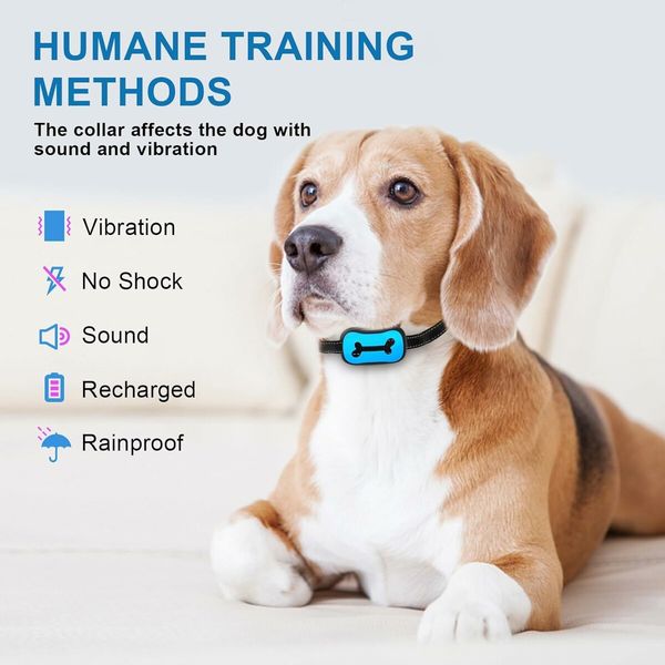 Dog Anti Barking Collar, No Shock Dog Training Collar, Anti Barking Device for Dogs Indoor Sonic Bark Deterrents with Humane Beep Vibration, 6 Sensitivity Levels for Small Medium Large Dogs