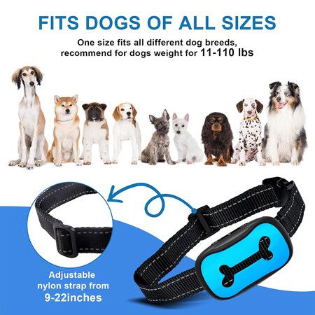 Dog Anti Barking Collar, No Shock Dog Training Collar, Anti Barking Device for Dogs Indoor Sonic Bark Deterrents with Humane Beep Vibration, 6 Sensitivity Levels for Small Medium Large Dogs