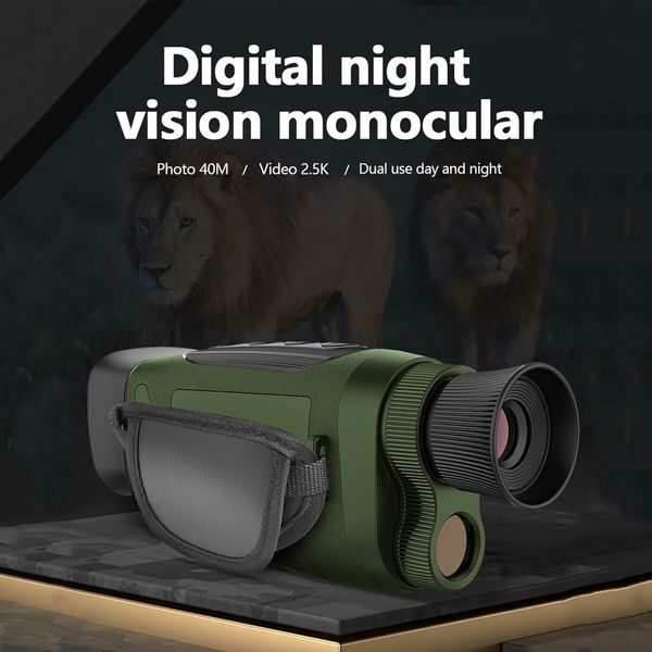 Night Vision Monocular with 8X Zoom 2500mAh Rechargeable Battery, Digital Infrared Monoculars for 100% Darkness, for Travel, Camping, Hunting and Outdoor Activities