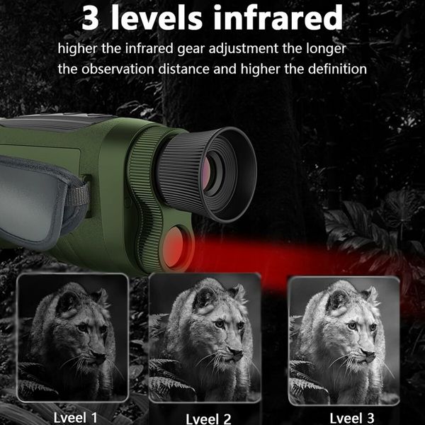 Night Vision Monocular with 8X Zoom 2500mAh Rechargeable Battery, Digital Infrared Monoculars for 100% Darkness, for Travel, Camping, Hunting and Outdoor Activities