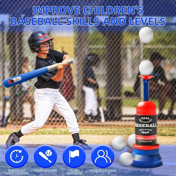 Outdoor Sports Interactive Telescopic Baseball Adjustable Transmitter Training Set Sports Toys for Kids