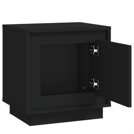 Bedside Cabinet Black 44x35x45 cm Engineered Wood