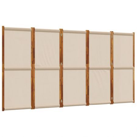 5-Panel Room Divider Taupe 350x180 cm