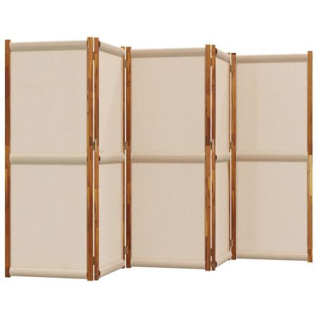 5-Panel Room Divider Taupe 350x180 cm