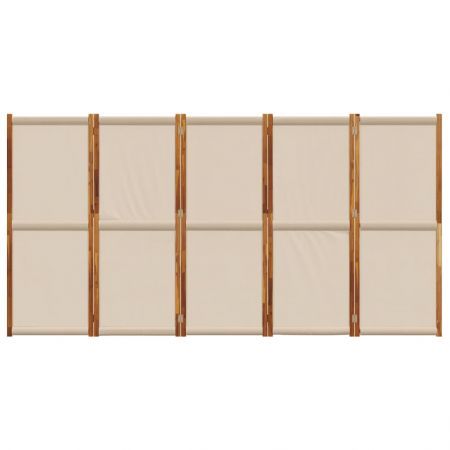 5-Panel Room Divider Taupe 350x180 cm