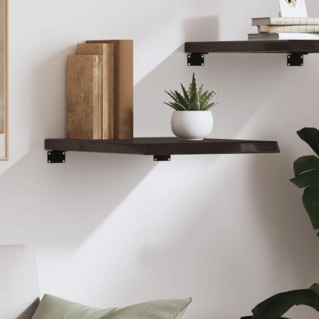 Wall Shelf Dark Brown 40x50x(2-4) cm Treated Solid Wood Oak