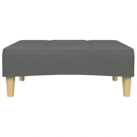 2-Seater Sofa Bed with Footstool Dark Grey Fabric