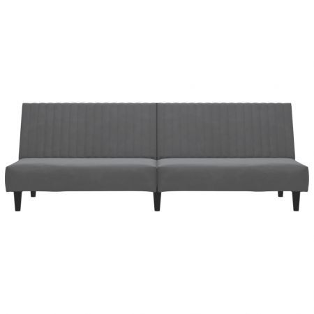 2-Seater Sofa Bed Dark Grey Velvet