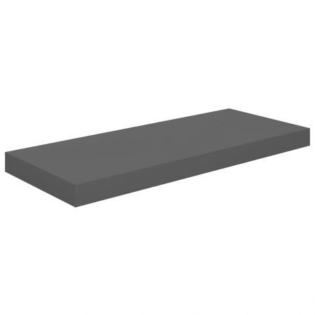 Floating Wall Shelf High Gloss Grey 60x23.5x3.8 cm MDF