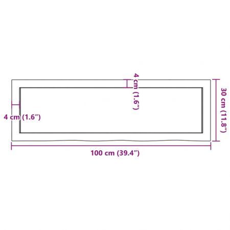 Wall Shelf Dark Brown 100x30x(2-6) cm Treated Solid Wood Oak