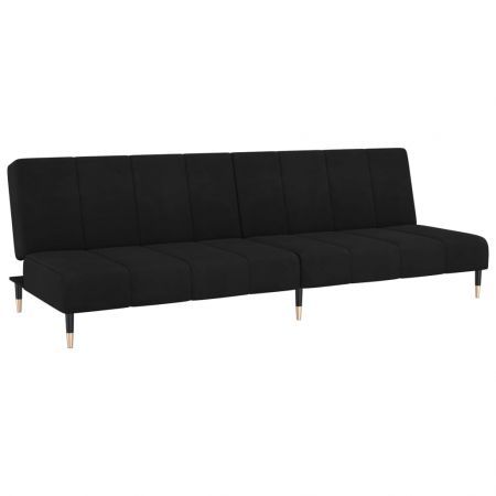 2-Seater Sofa Bed Black Velvet