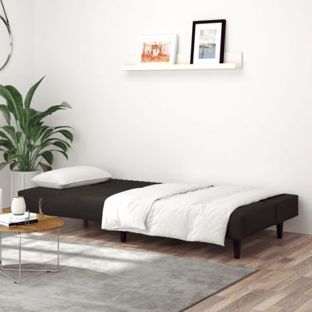 2-Seater Sofa Bed Black Velvet