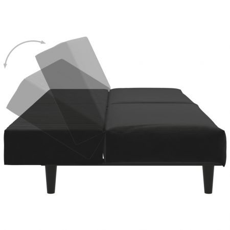 2-Seater Sofa Bed Black Velvet