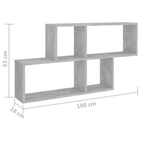 Wall Shelf Concrete Grey 100x18x53 cm Engineered Wood