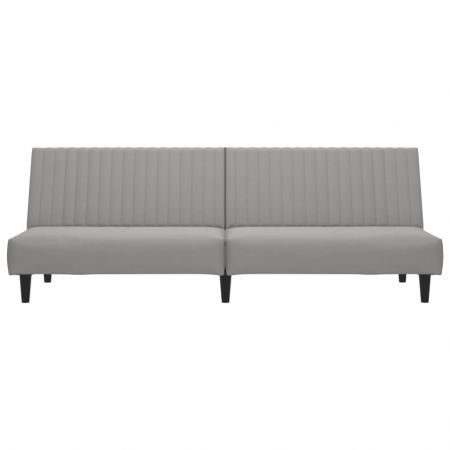 2-Seater Sofa Bed Light Grey Velvet