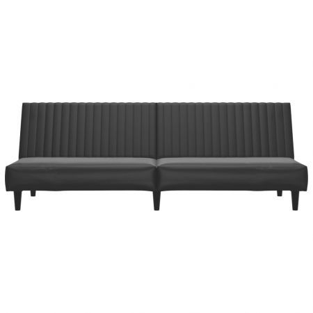 2-Seater Sofa Bed Black Faux Leather