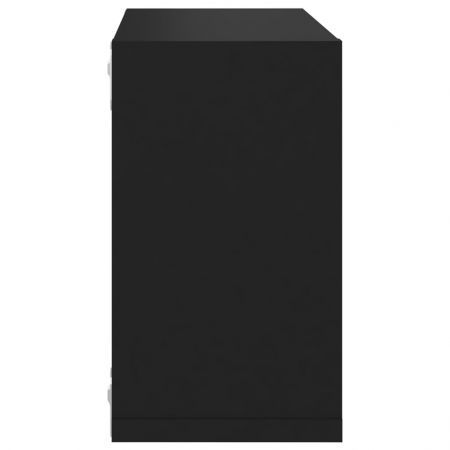 Wall Cube Shelves 2 pcs Black 26x15x26 cm